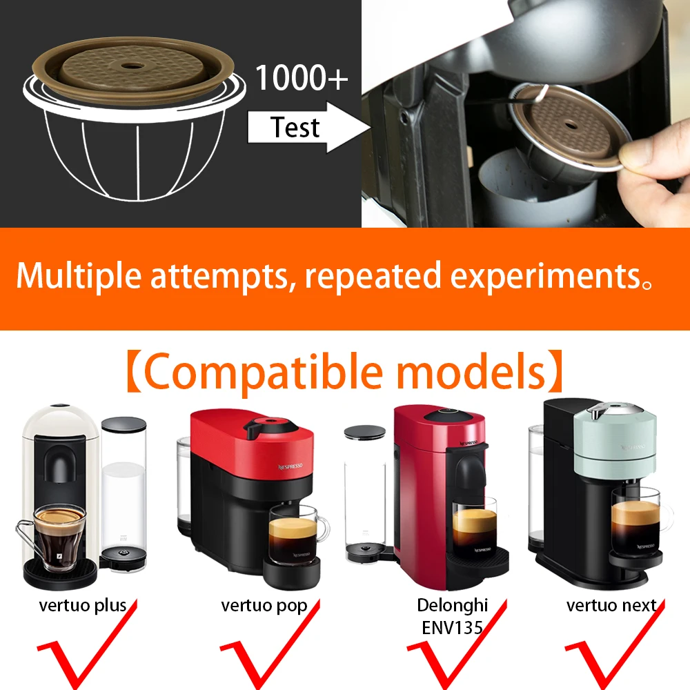 brown suitable for Vertuo silicone lid, reusable sealed lid, compatible with various capsule shells