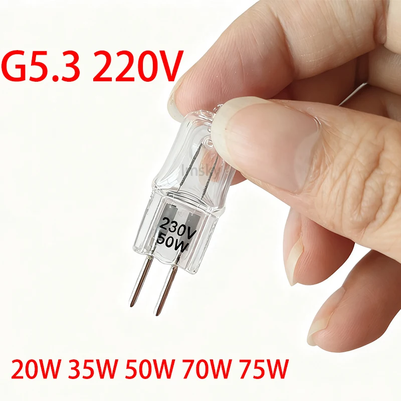 2pcs 5pcs 10pcs 20pcs G5.3 220V 20W 35W 50W 70W 75W Base Halogen JC Type Bulbs Light Lamp Bulb Yellow Light