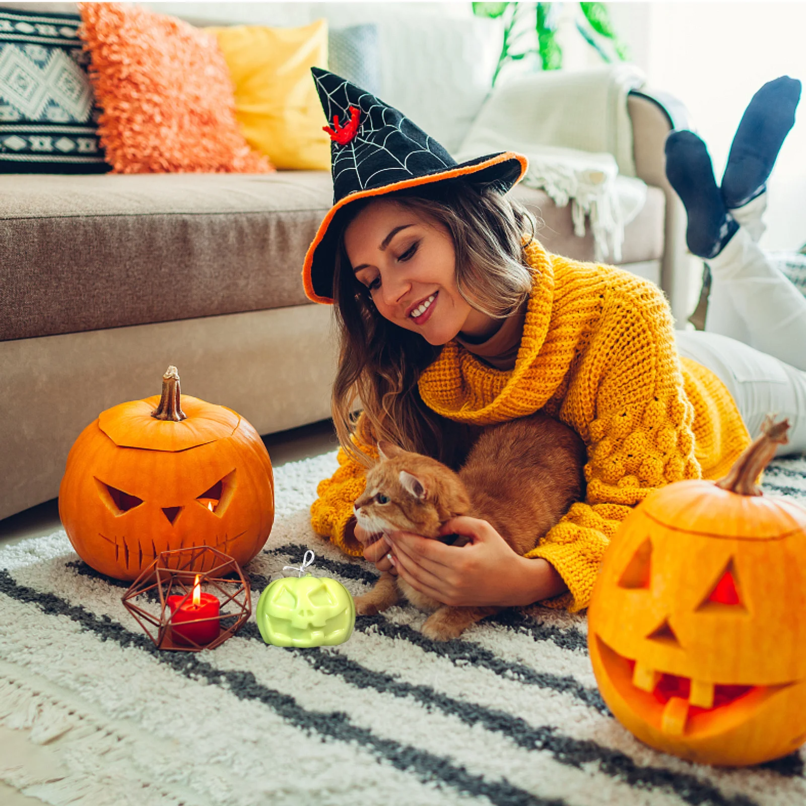 

Angry Pumpkin Mold Silicone Diy Making Craft Halloween Pumpkin Casting Molds Creative Small Funny Epoxy Resin Art