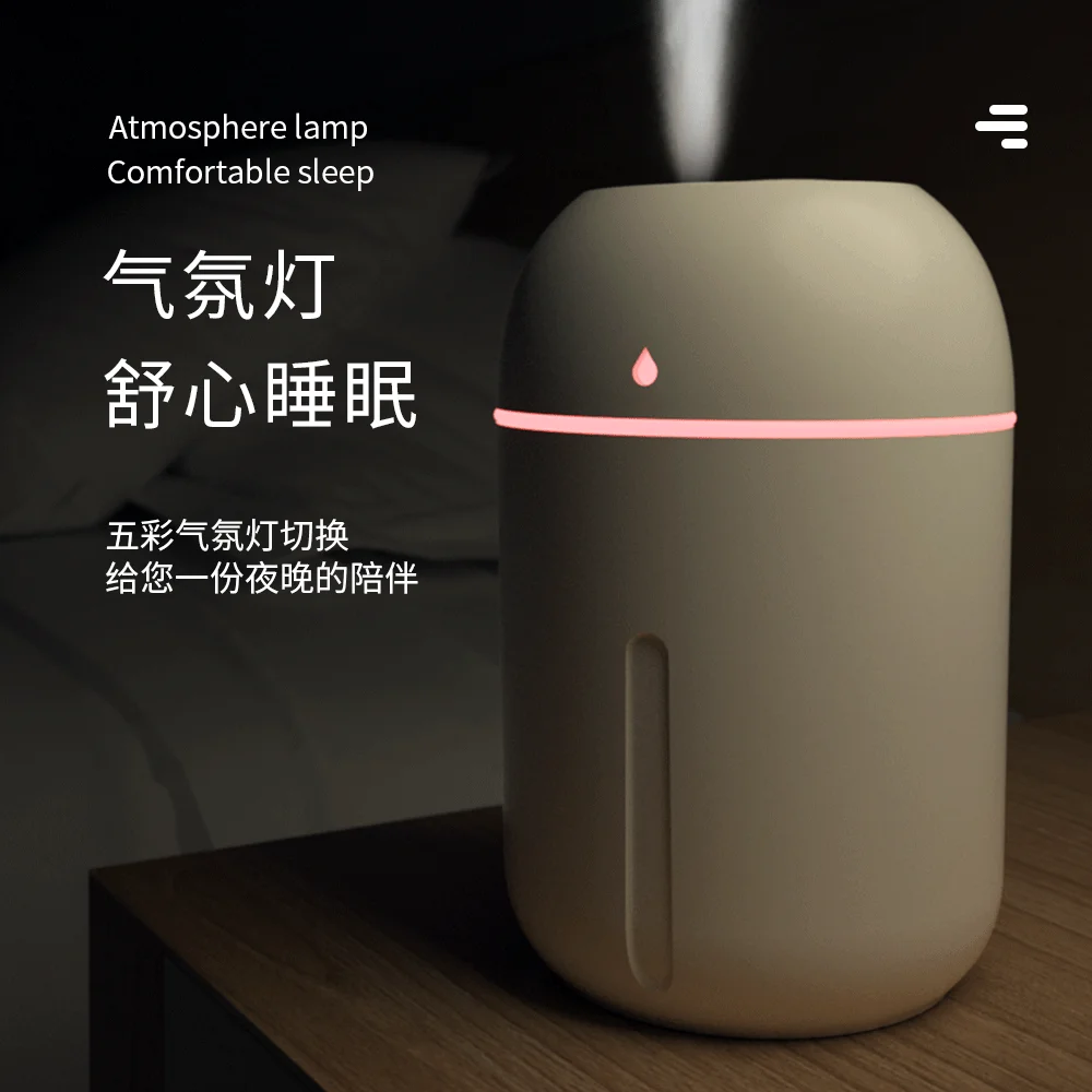 330ML Air Humidifier Essential Oil Diffuser Aroma Diffuser With Colorful Night Lights USB Humidifier Mini-Size Humidifier