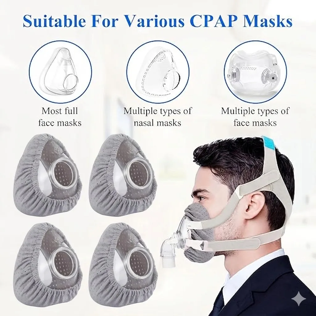 2-20Pcs CPAP Mask Liners Lightweight Soft Cushion Cover Compatible with Most of Full Face Masks Reusable, Breathable Fabric