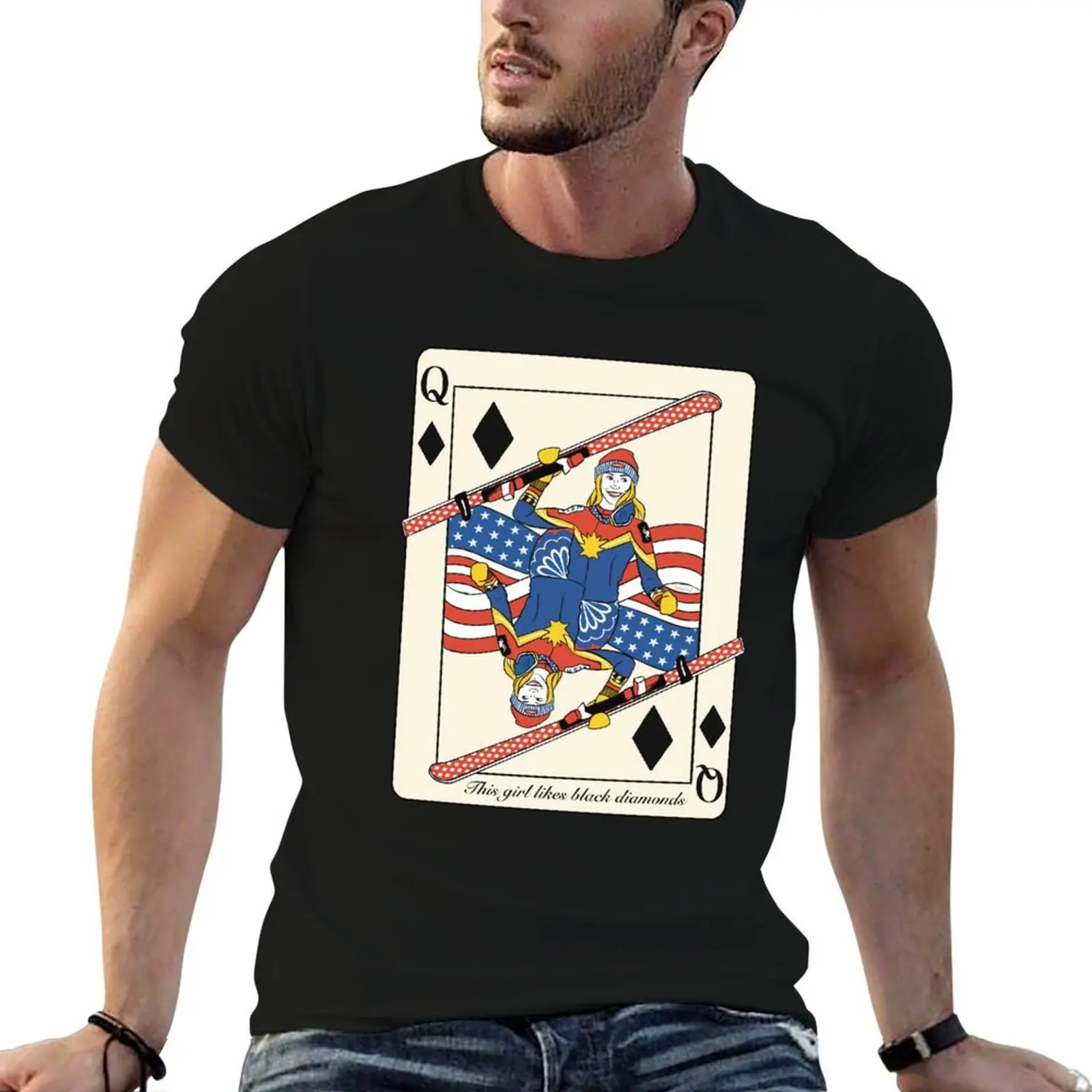 

This Girl Likes Black Diamonds Playing Card T-Shirt man t shirts graphic t shirts with prints T-Shirt