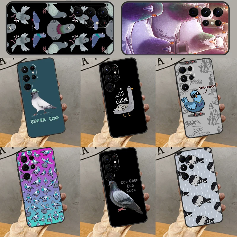 Tauben Tauben Vogel Vögel Flock Telefon Fall Für Samsung Galaxy S25 Ultra S24 S23 S22 Ultra S9 S10 S20 plus S21 FE Funda Abdeckung