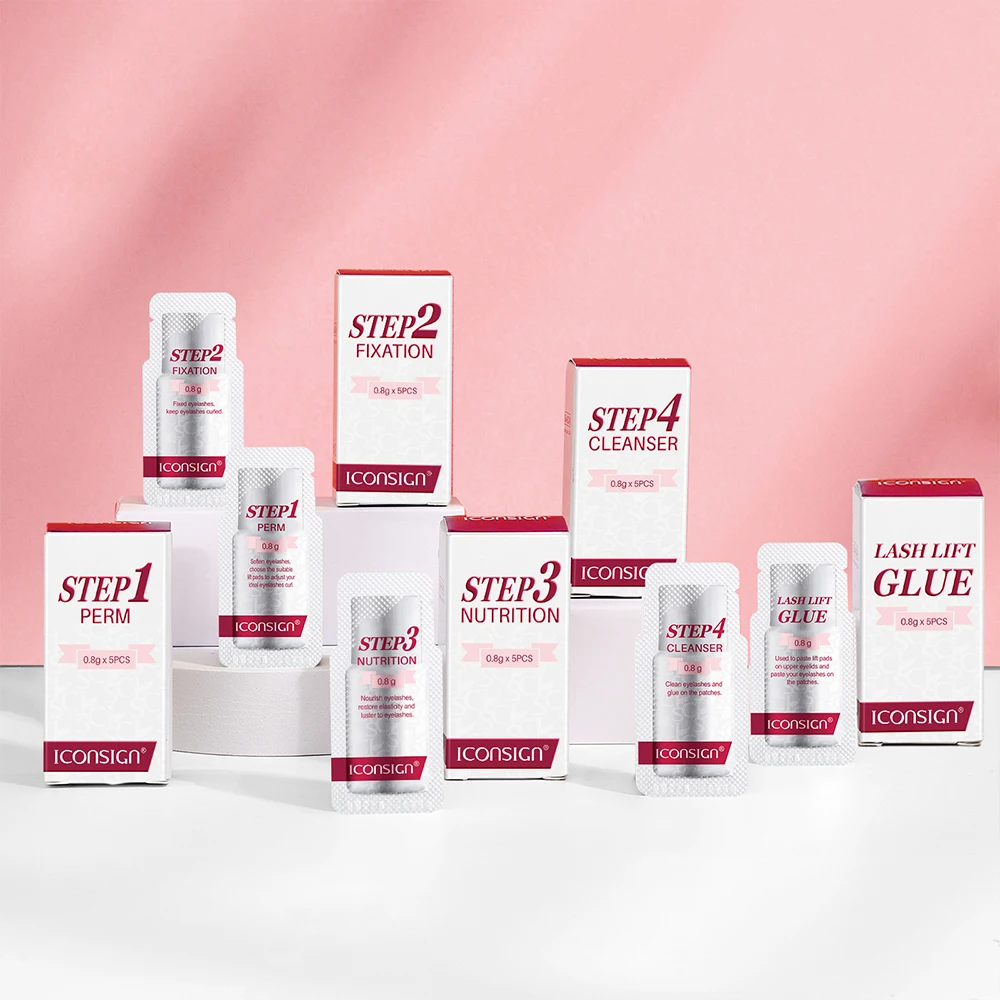 Zestaw do liftingu rzęs ICONSIGN, indywidualne saszetki, szybki lifting rzęs w 5-8 minut, narzędzia do makijażu rzęs.