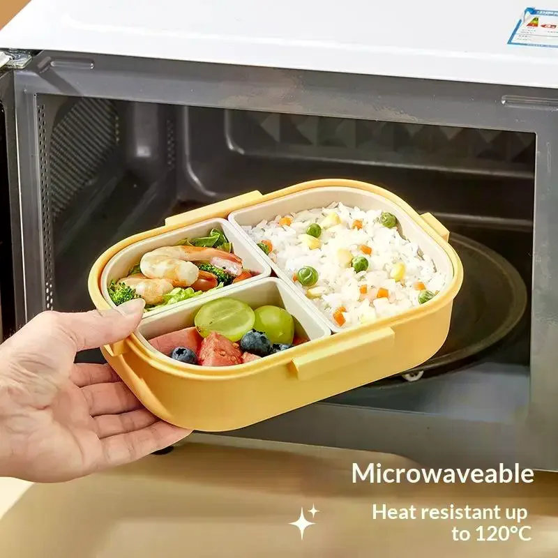 Cartoon Lunch Box Microwave Safe Leakproof Portable Rectangular Bento Box for Kids Students Office Home Picnic
