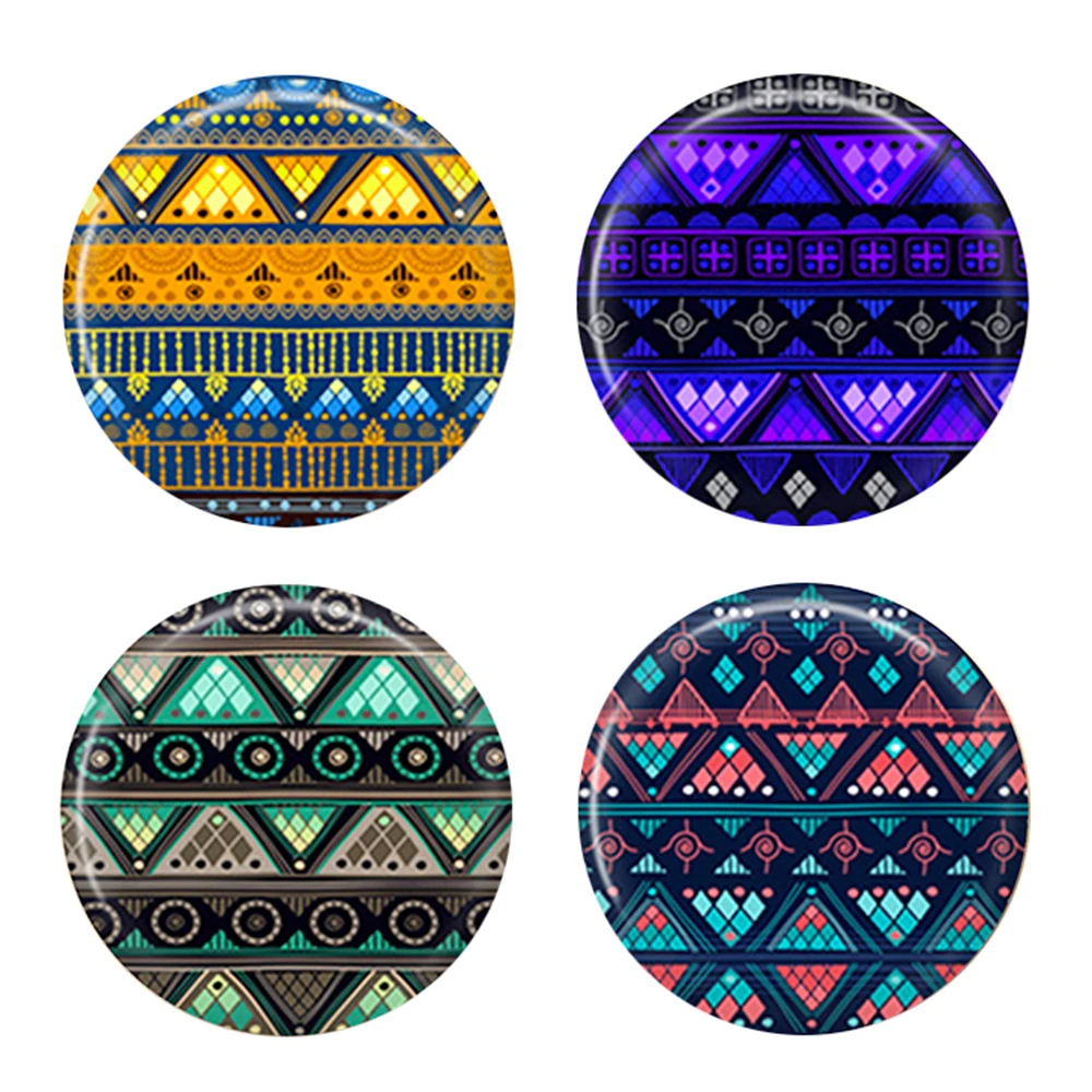 10mm 12mm 25mm 14mm 16mm 18mm 20mm  Photo Glass Cabochons Round Cameo Set Handmade Settings Stone Snap Boho Stripes RTF625