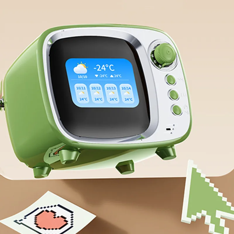 

Ретро-умная Bluetooth-колонка JY81-Pro: Настольный дисплей погоды, многофункциональный будильник, отображение текстов песен, генератор белого шума, голосовой помощник