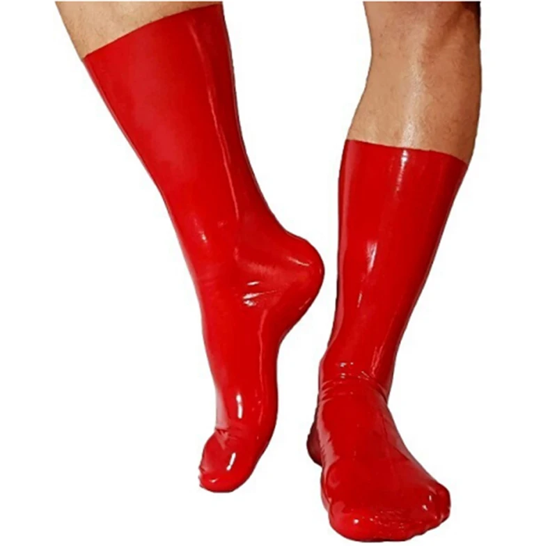 Latex Socks Sexy Knee Hosiery Plain Cosplay Seamless Without Glue one piece Stocking  0.6mm Extra Thickness