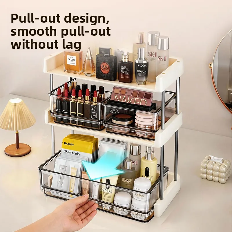 Cosmetics Storage Rack Multi-layer Transparent Premium Dresser Lipstick Perfume Skin Care Products Finishing Drawer Shelf