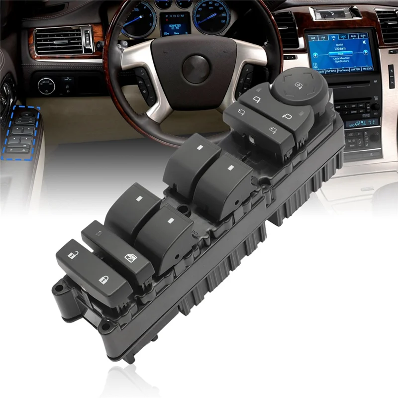 Interruptor de ventanilla eléctrica de pozo, lado del conductor delantero izquierdo para Cadillac Escalade/GMC Yukon XL2500/Chevy Suburban 2500 20835555 20790061