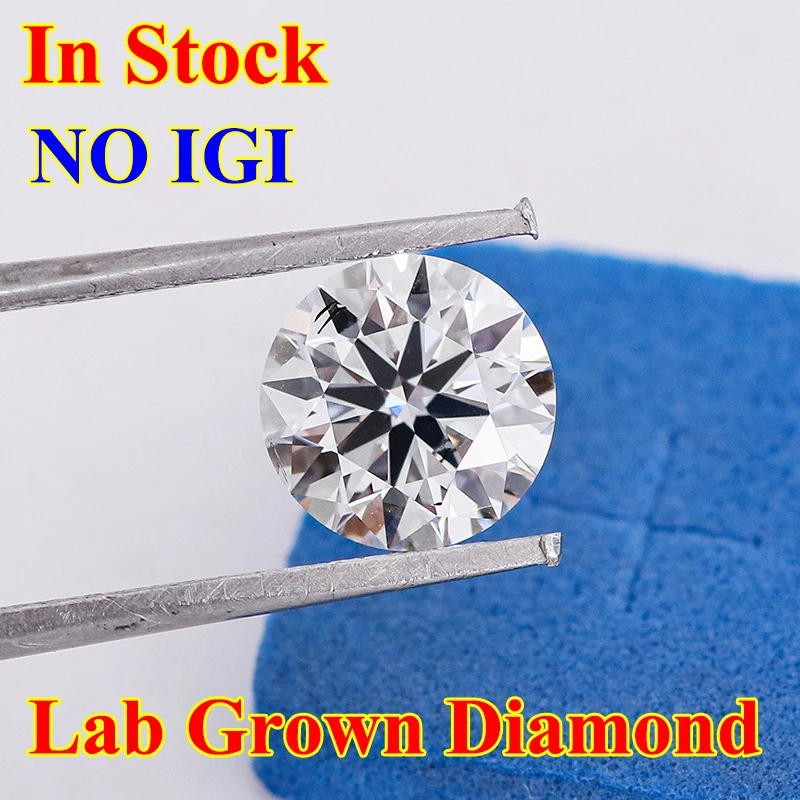 0.1-5CT HPHT CVD Lab Grown Diamond Without IGI Certificate Number Inside Pass Diamond Tester for Rings Necklace Bracelet Diamond