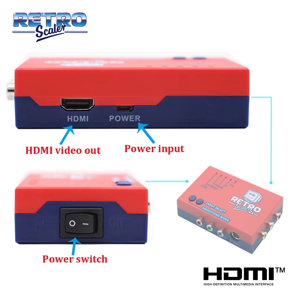 RetroScaler2x A/V to HDMI® Converter and Line-doubler For Retro