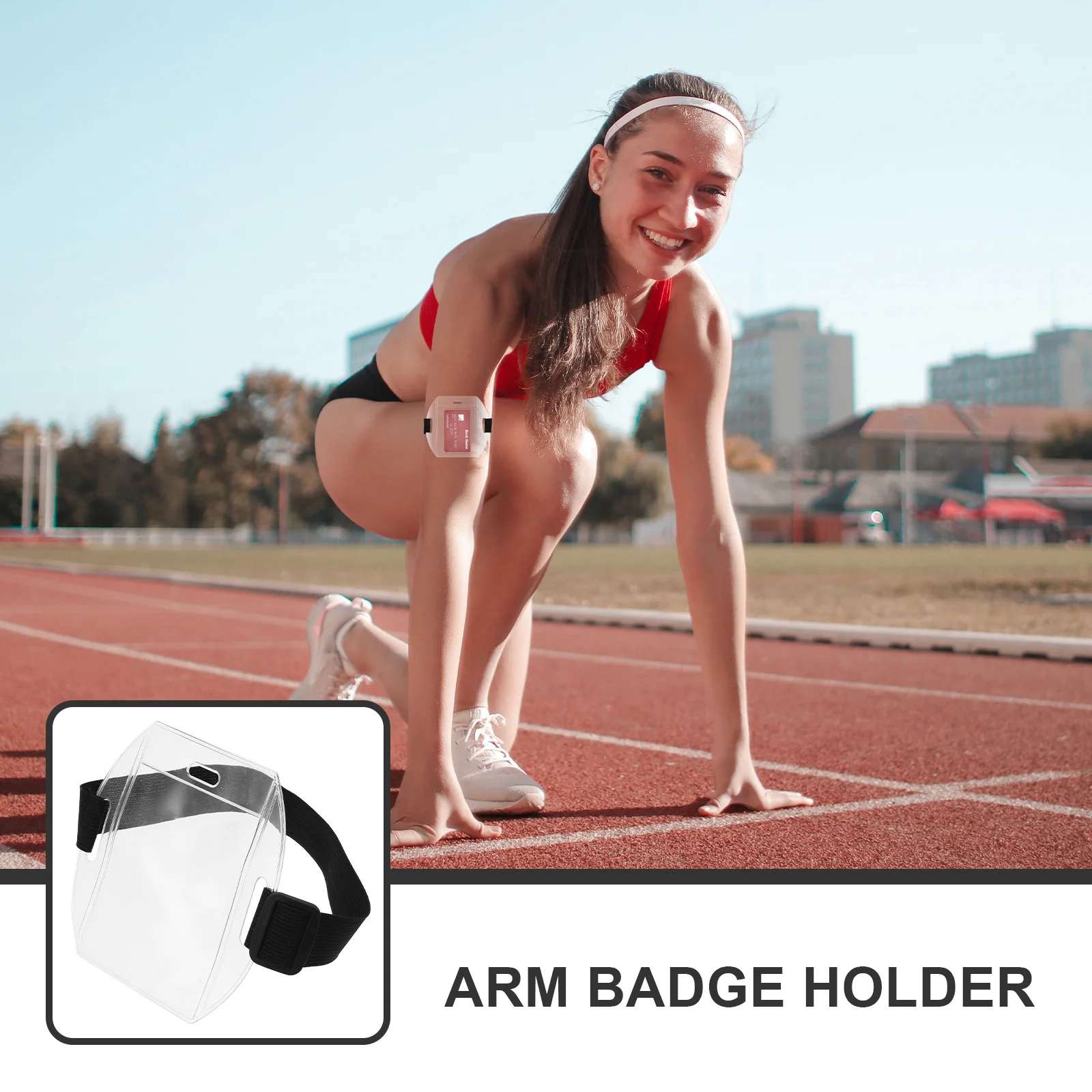 5 قطعة الذراع مقاوم للماء حامل الهوية قابل للتعديل شارة مرنة للسفر الرياضة في الهواء الطلق الرؤية شارة تخزين استخدام متعدد المشهد