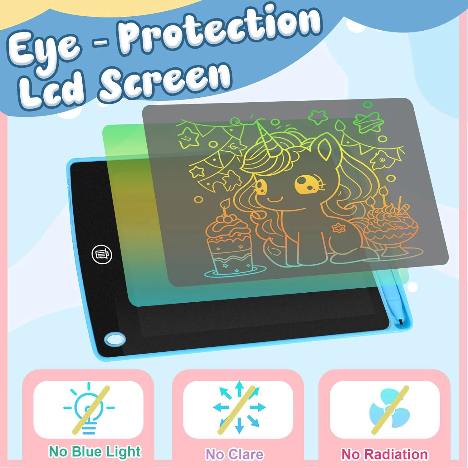 6.5 นิ้ว LCD แท็บเล็ตกระดานวาดภาพมอนเตสซอรี่การศึกษาของเล่นเด็กนักเรียนกระดานดำเมจิกของเล่นคริสต์มาสของขวัญ
