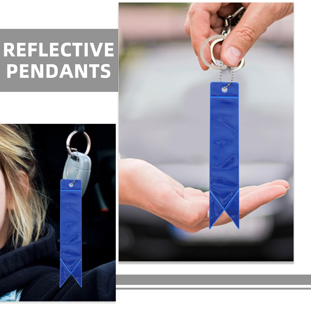 

10 Pcs Reflective Pendant Keychain Accessories Night Glow PVC Material Safety Kids Halloween Bag Charm Strip Backpack