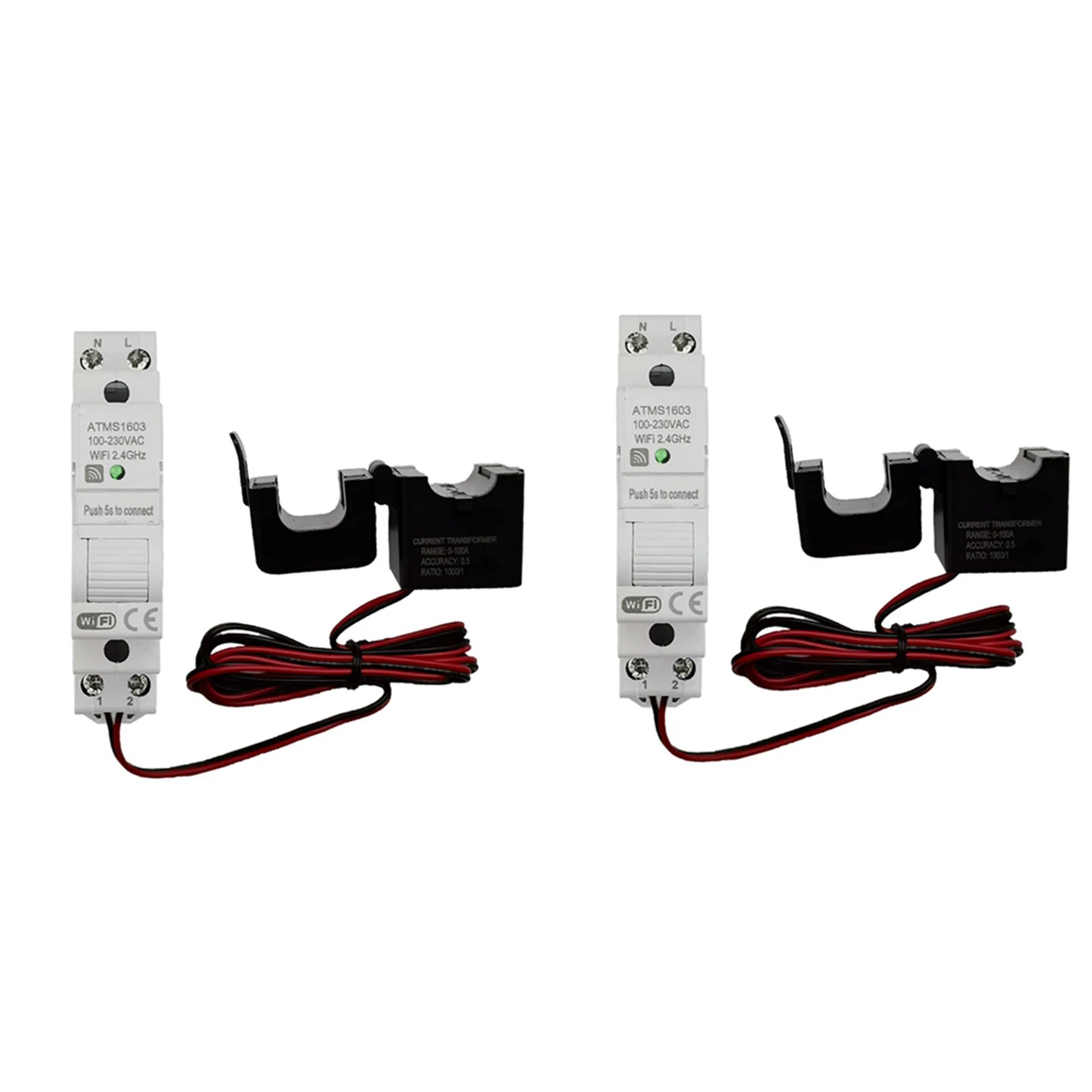 

HLZS-2X ATMS1603 Tuya Single Phase Wifi Intelligent Energy Meter 100A Din Rail Precisely Measuring Voltmeter Ammeter Power