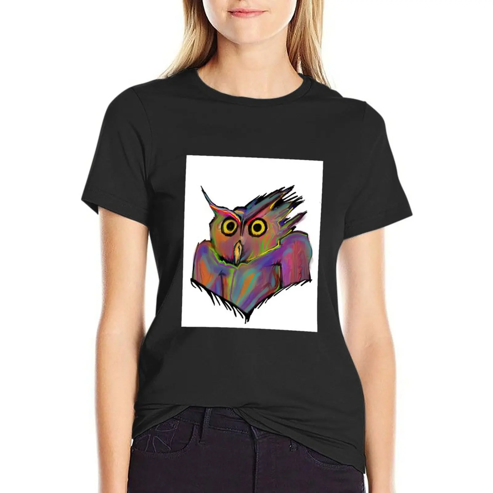 Soft Owl T-Shirt Female clothing blanks tees tops for Women