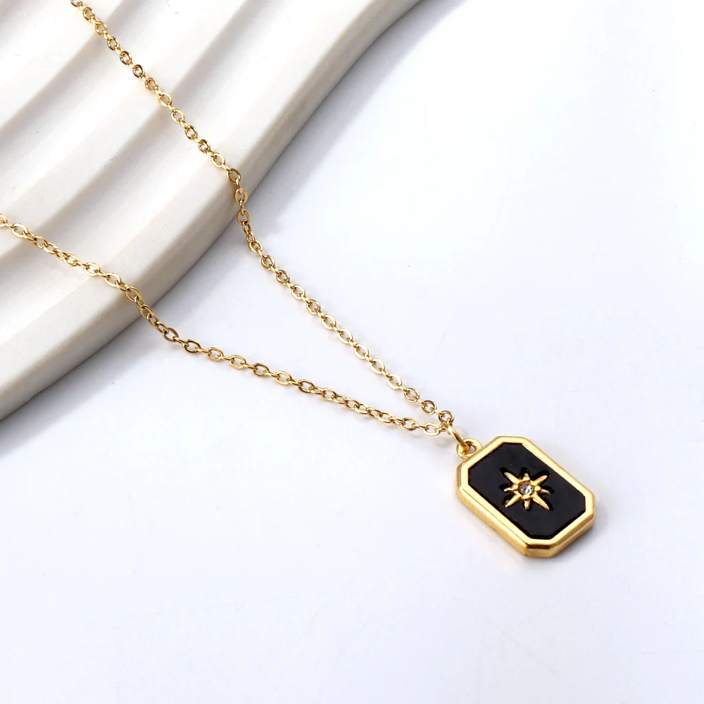 Lucky Star Charm Necklace For Women Gold Color Chain Rose Necklace Pendant On Neck Bohemian Chocker Necklace Jewelry Gifts