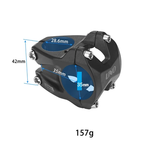 Vástago de bicicleta de montaña UNO MTB, abrazadera de 35mm, vástago de bicicleta de 0 grados, elevador de barra corta de 35/45mm, extensor de manillar de alta resistencia