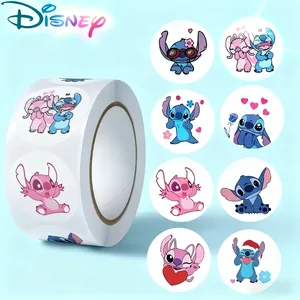 Kawaii 500pcs Disney Stitch DIY Stickers Anime Seal Label Cartoon  Party Candy Stickers Rolls Decorative