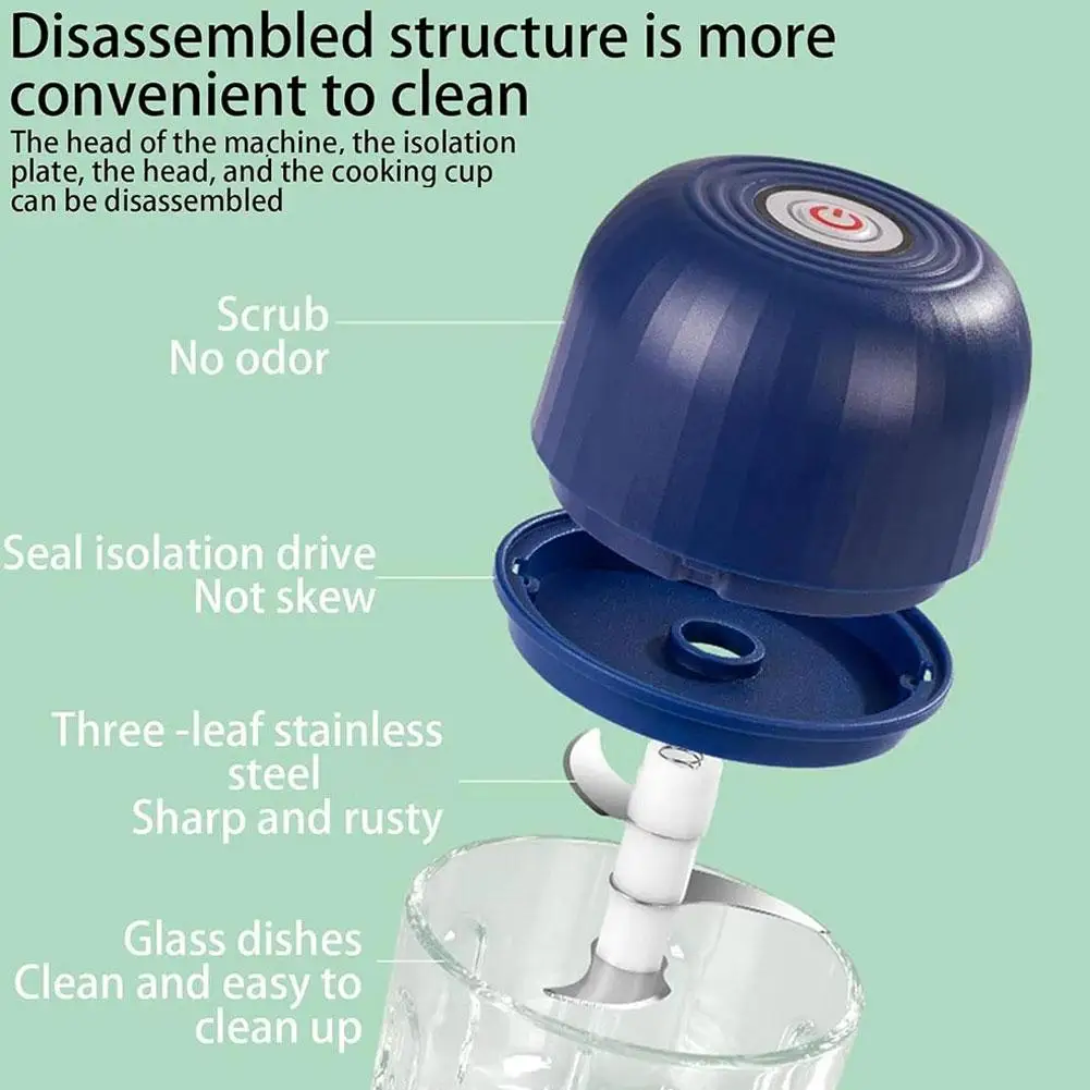 Mini Electric Garlic Chopper Portable USB Charging Food Processor Waterproof Veggie Onion Meat Grinder BPA Free Kitchen Tools view 5