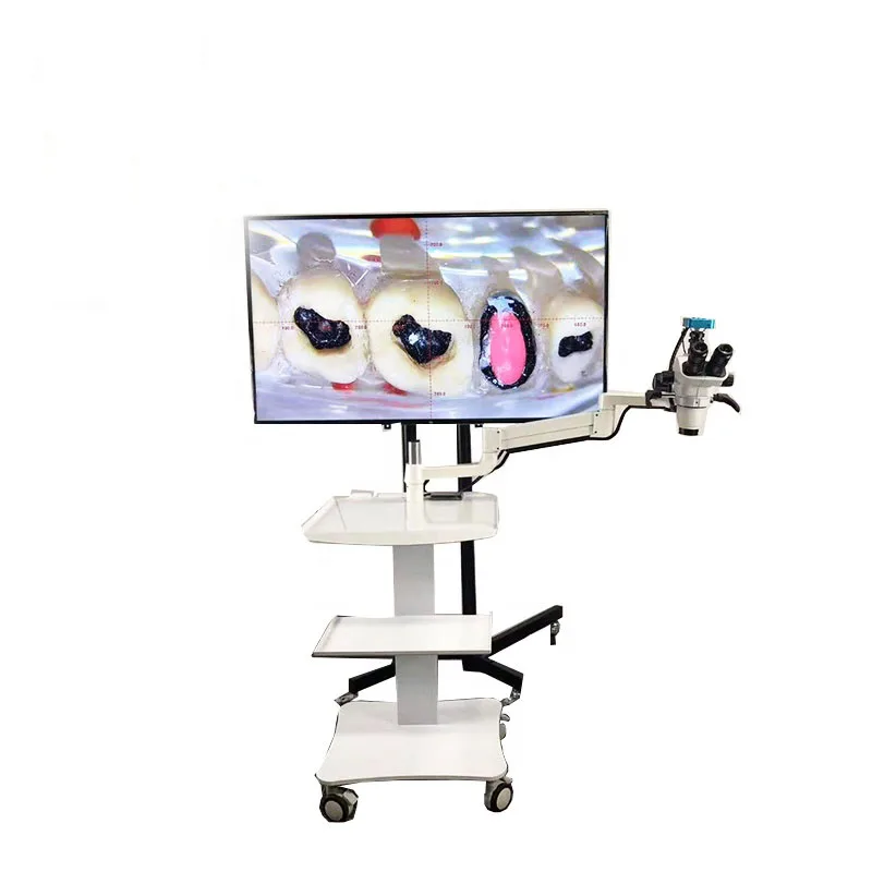 

den tal Operating Microscope, Surgical Microscope den tal, Endodontic Microscope with cam era den tal Trolley