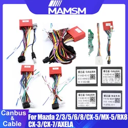 MAMSM Canbus Box Decoder For Mazda 2 3 5 6 8 CX-3 CX-5 CX-7 MX-5 RX8 AXELA With Wiring Harness Power Cable Car Multimedia Player