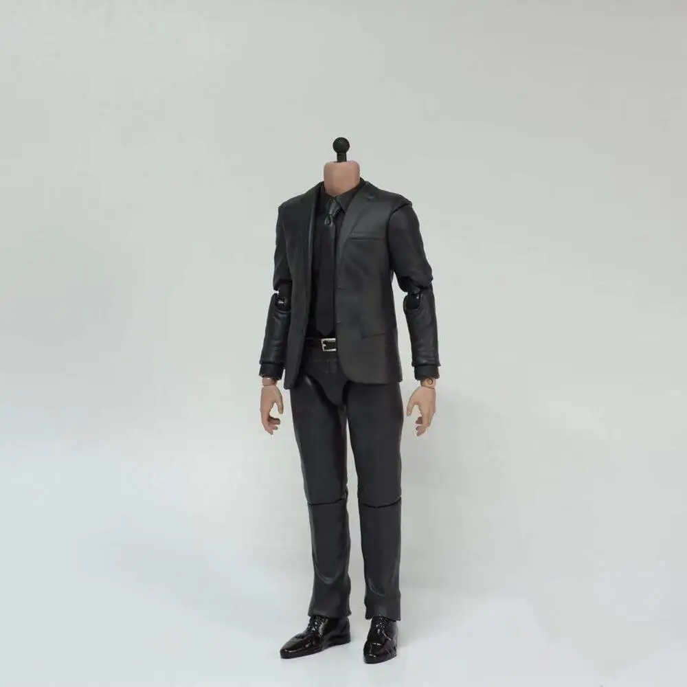 1/12 Schaal Zwarte Broek Black Tie Shirt Suit Plain 6Inche Action Figure Body Pop