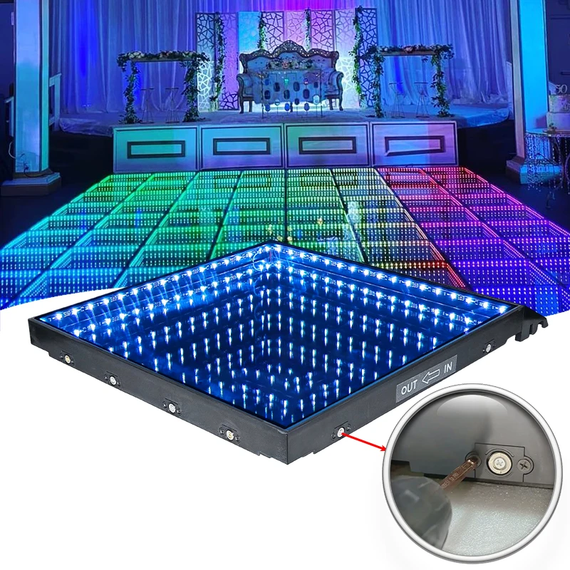 DJ Light 2ft by 2ft Wireless 3D Mirror Magnet Light Emitting Diode Dance Floor