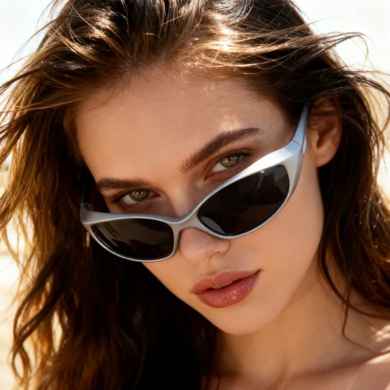 1 Stück Y2K Futuristischer Technologie-Stil Punk-Brille Damen Sonnenbrille – Detail 1