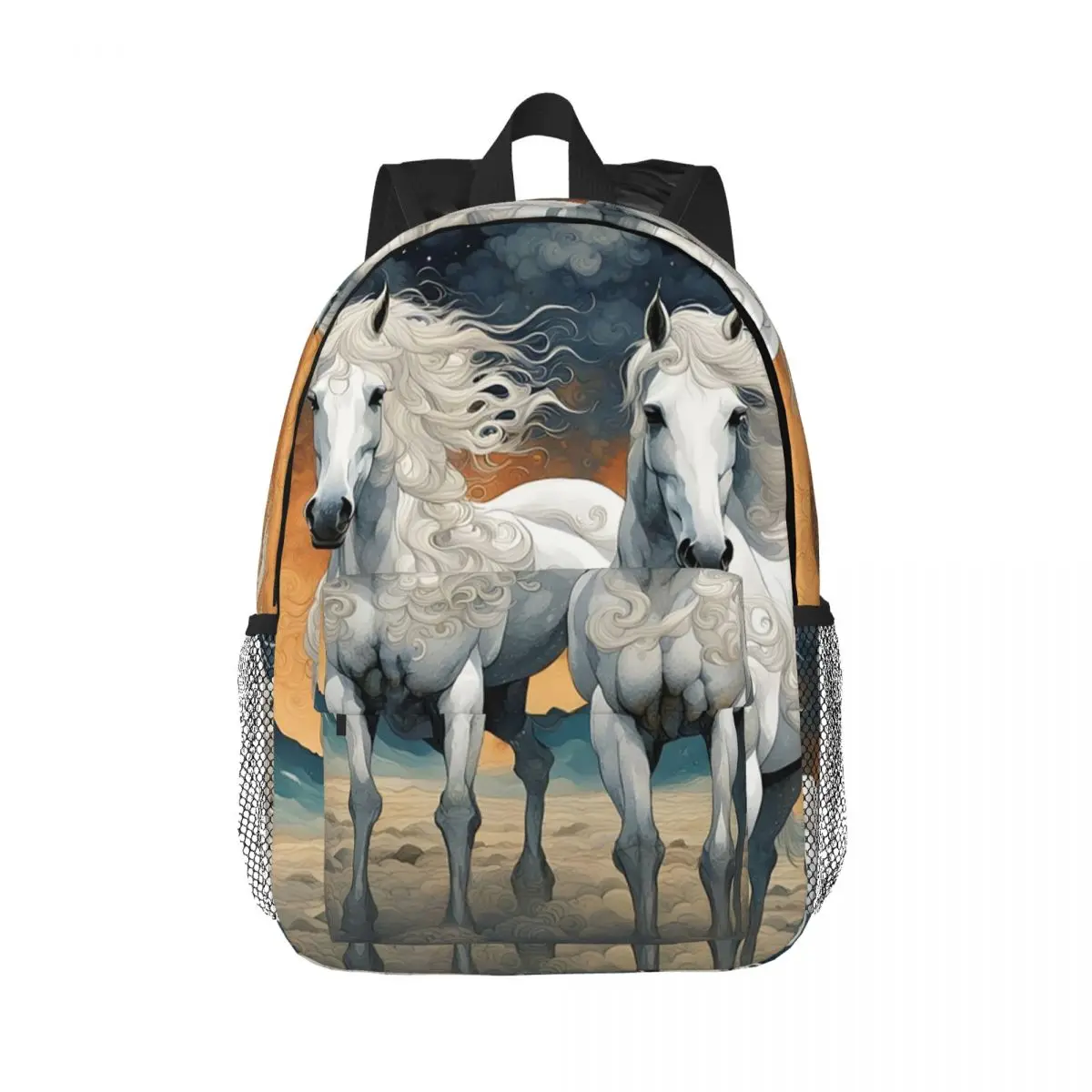 

White Horses At Gates Of Paradise Backpack Hot Sale Daypack Boys Girls BookBag Shoulder Bags for Men Women Children School Bag