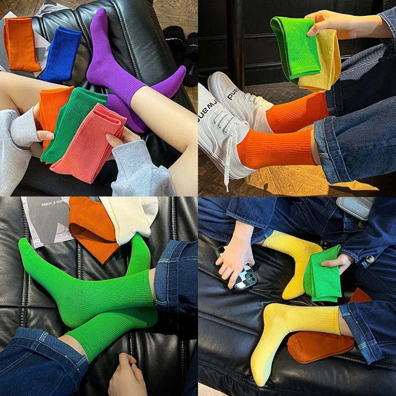 

Miosam multicolored candy color Professional sports socks Casual regular cotton socks women soft socks crew socks for girl