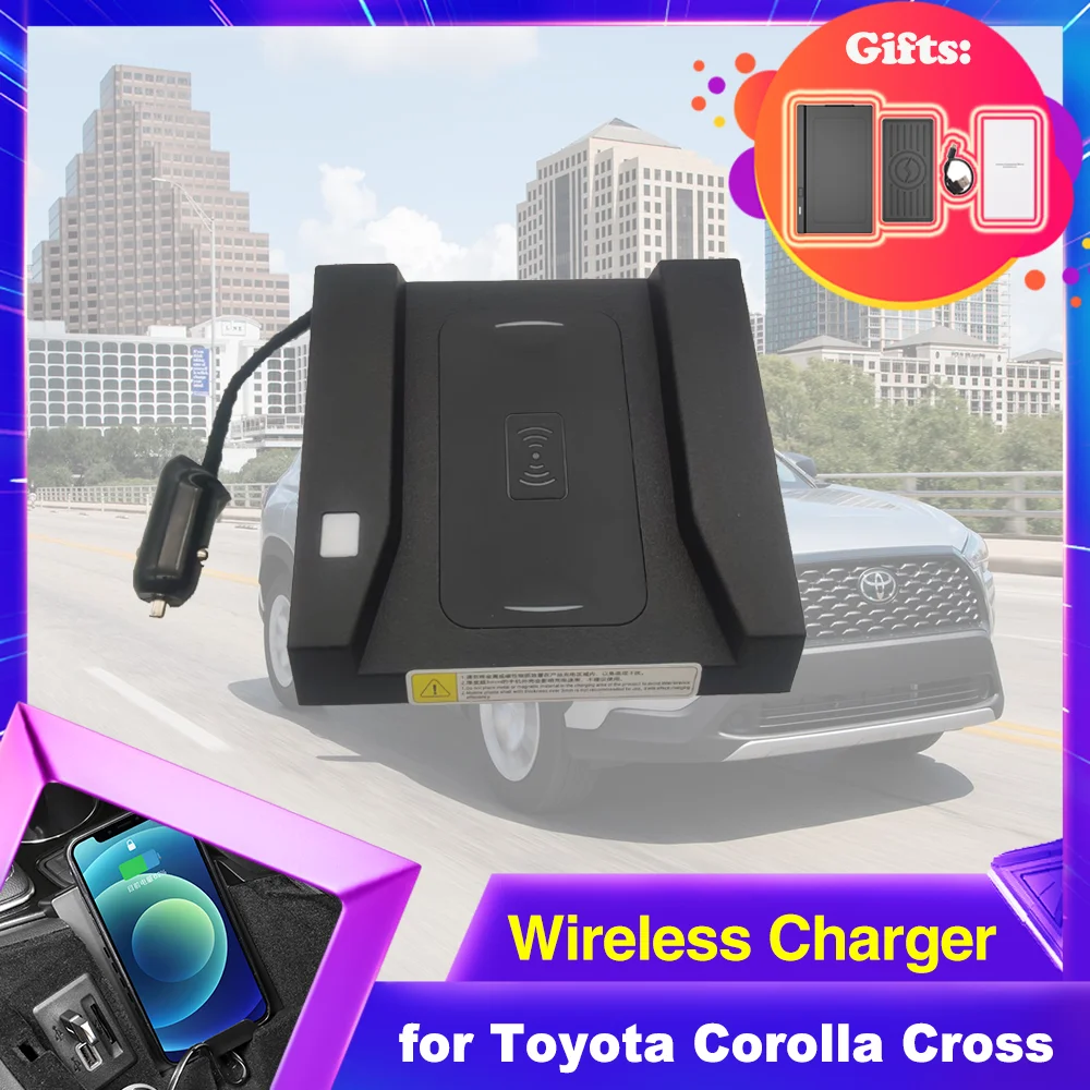 15W Car Wireles Charging Pad for Toyota Corolla Cross XG10 2022 2023 2024 Phone Fast Charger Plate Station Accessories iPhone