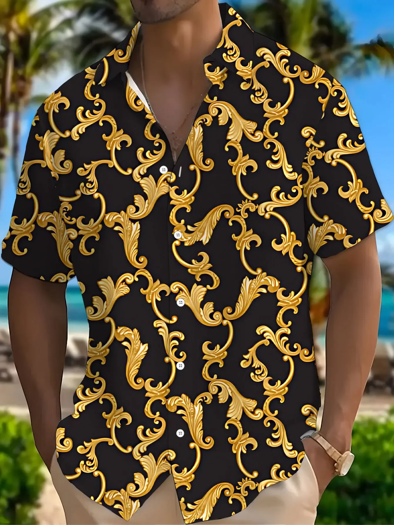 

2026 Fashion Men's Summer Shirt Casual Hawaiian Style Man Women Short Sleeve Beach Party Print Holiday Wear