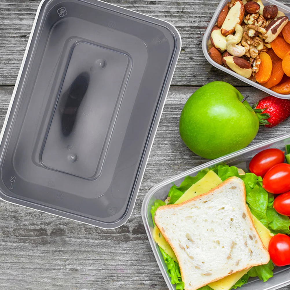 

50 Pcs Rectangular Food Boxes Disposable Takeout Containers with Lids for Home Restaurant Hotel Plastic Carry Out Abs