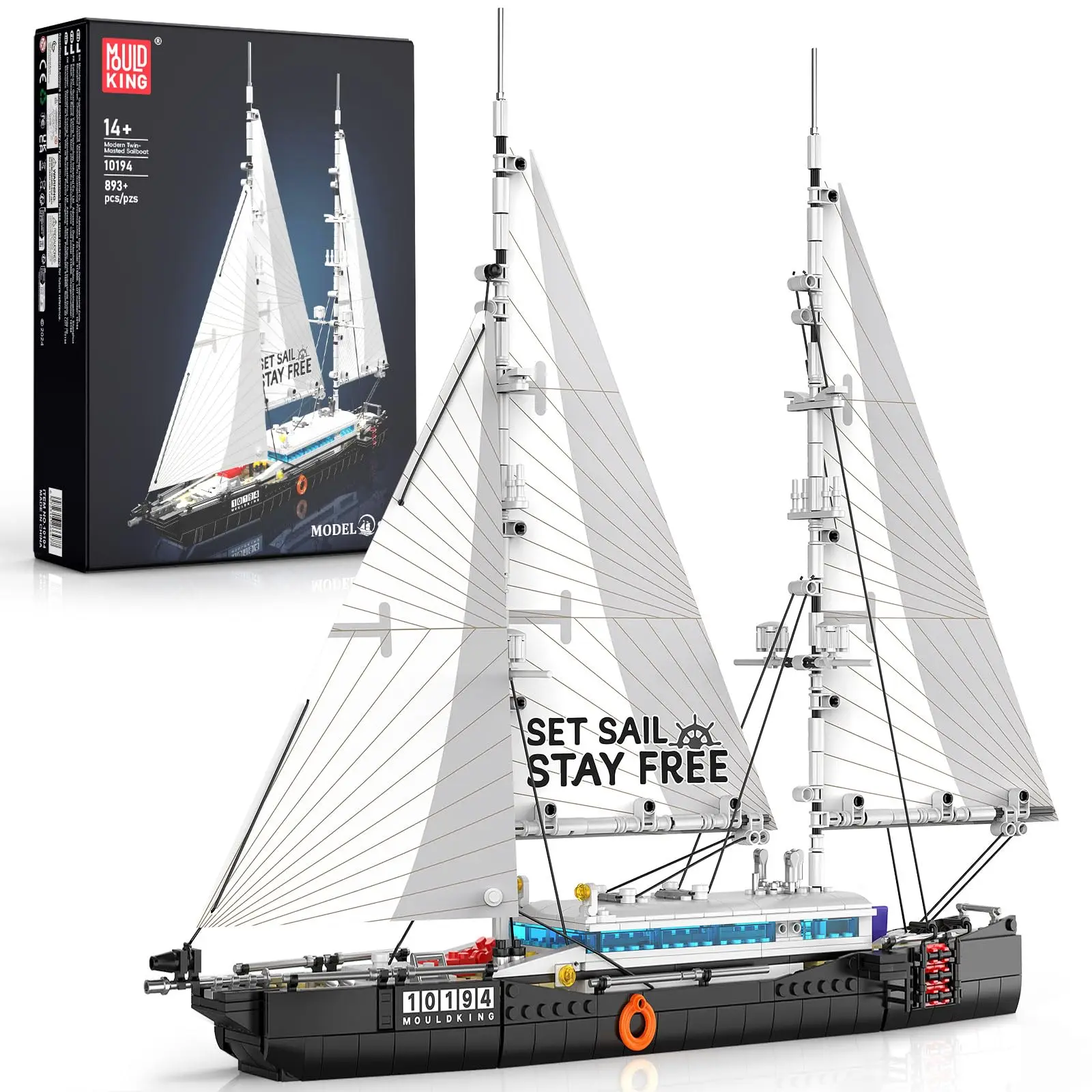 Ship Building Toy Gift,Creativity Big Sailboat Model Block Toy for Kids, Sailboat&Nautical Adventure Experience Construction Toy