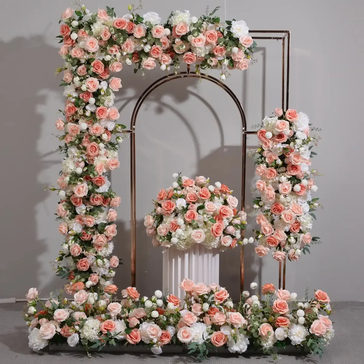 

Custom Wedding Backdrop Arch Decor Artificial Flower Row Floral Arrangement Road Leading Flower Ball Party Stage Stand Display