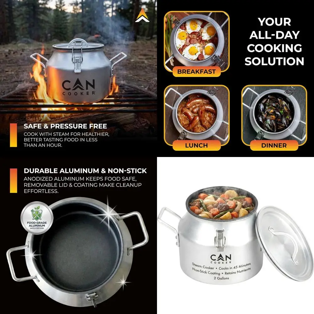 

Portable Food Steamer with Steaming Basket, Lid, Carry Bag, and Recipe Guide