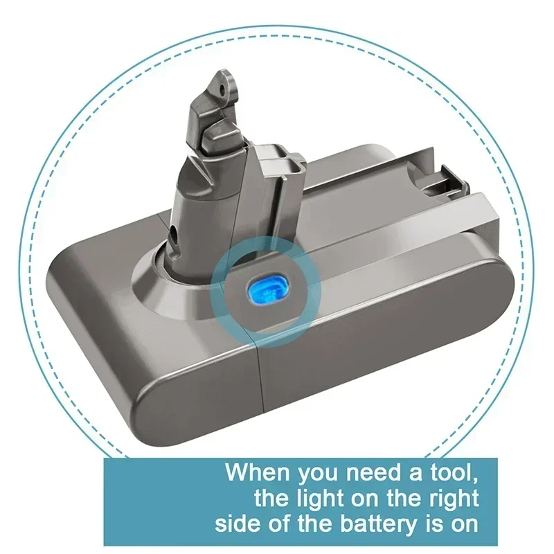 Batterie au lithium pour aspirateur Dyson, 21.6V, 6Ah, V6, DC62, DC59, DC58, SV03, SV04, SV09, V6 Animal Hurhead, Fluffy