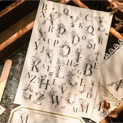 Art Letter Alphabet Rub On Sticker Aesthetic Scrapbooking Junk Journal Deco Flower Word Transfer Stickers Crafts Supplies
