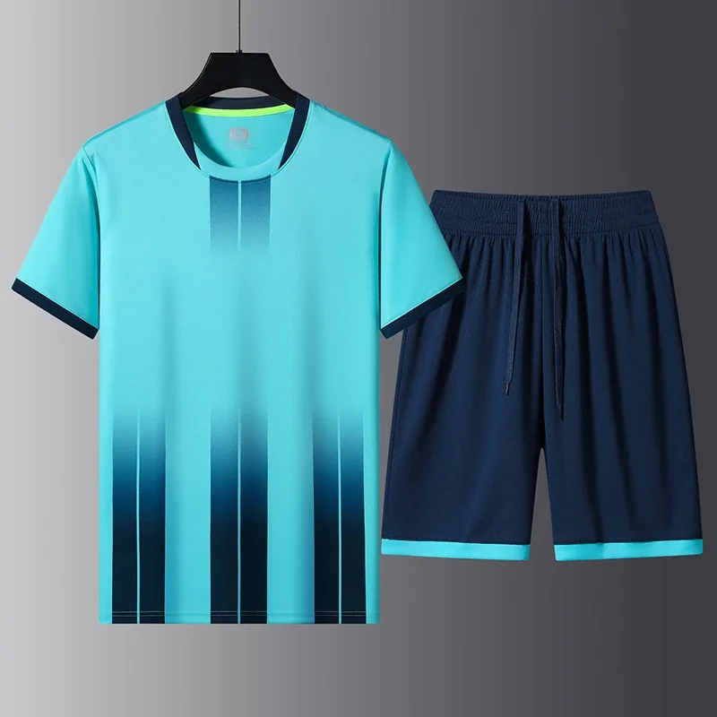 Summer High-quality T-shirt Comfortable Breathable Pure Cotton Loose Outdoor Sports Short-sleeved Top and Short Table Tennis Set - view 6