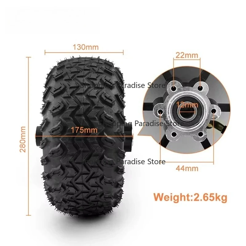 24V 250W 4WD Brushed Gear Motor Kit with Remote Controller 10x6.0-6 Inch Wheel Chain Drive for RC Cars And Boats
