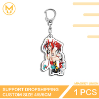 Hakos Baelz Pretty Hololive Red Hair Sitting Posture Double Sided Acrylic Keychain Premium Anime Jewelry Accessories Gifts