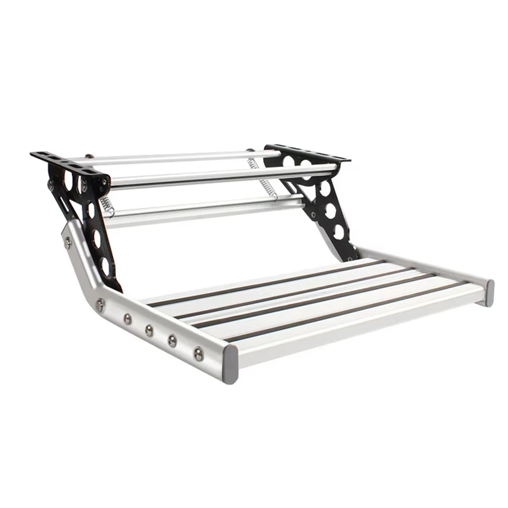 

1Pcs Manual Folding Ladder At The Entrance Of The RV Step By Step Aluminum Alloy RV PedalTelescopic And Anti Slip Accessories