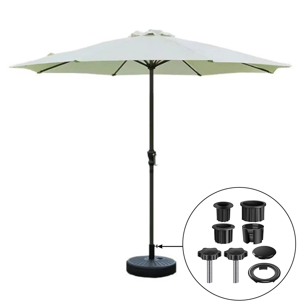 Plastic Sun Umbrella Base Bracket Accessories Pipe Sleeve Fixing Screws 38mm/48mm For Outdoor Use Stability
