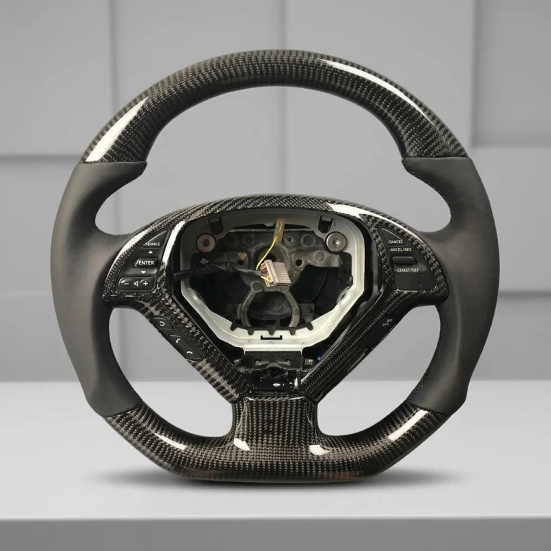 

Carbon Fiber Leather 3-Spoke Sports Racing Steering Wheel for Q60/ 35mm Grip-Enhanced Control Luxury