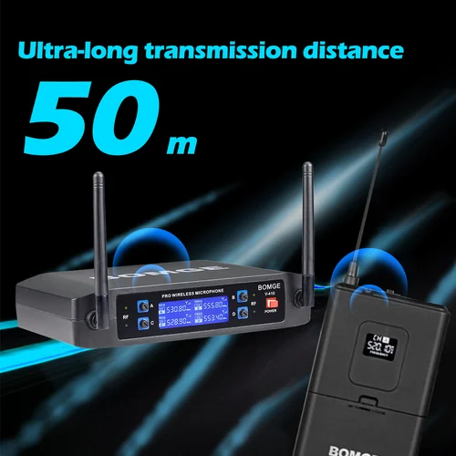 Imagen 2 del producto BOMGE-sistema con micrófono inalámbrico de 4 canales, máquina de Karaoke con 4 auriculares, para fiesta, boda, Iglesia, conferencia, discurso