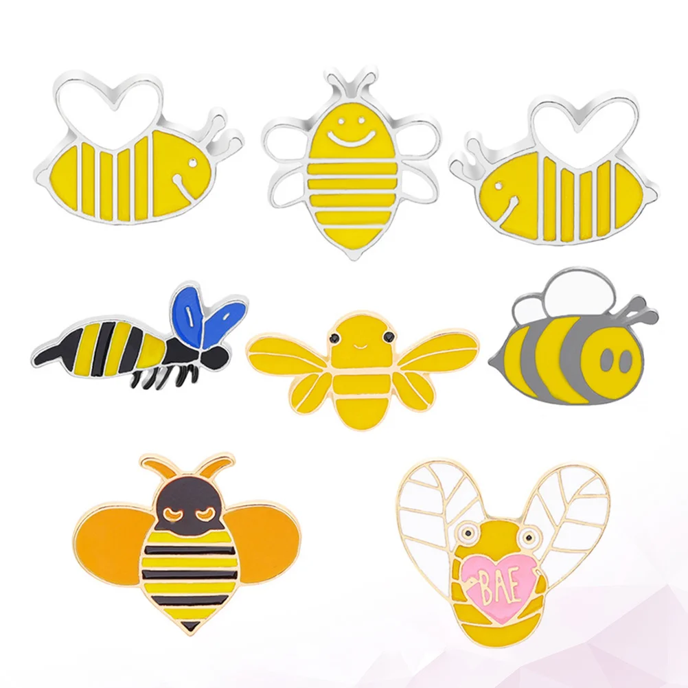 

8Pcs Cartoon Animal Brooches Drip Oil Clothes Corsage Fashion Jewelry Lapel Pins Wedding Anniversary Gift Cartoon Brooch