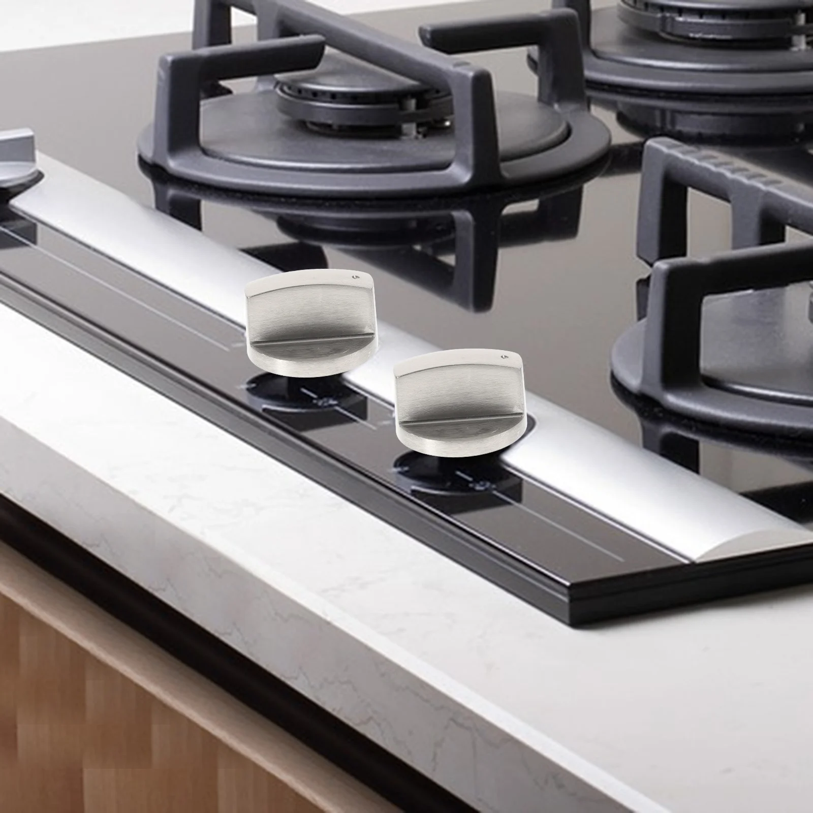 

5Pcs Burner Knobs Replacement for Gas Stove Stainless Steel Stove Control Knobs High Heat Resistance Corrosion Proof