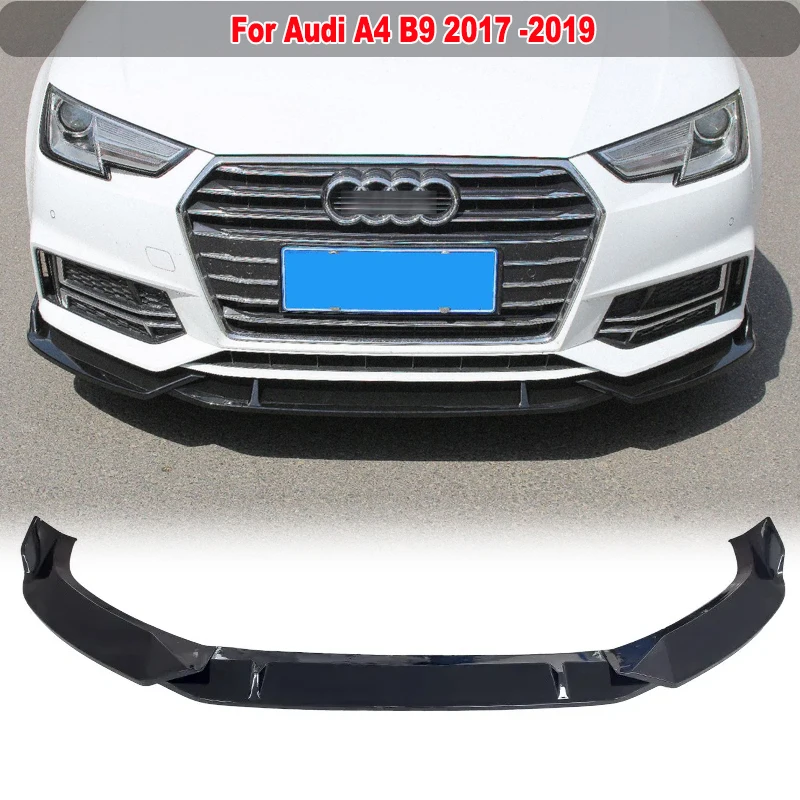 

For Audi A4 B9 2017 -2019 Front Bumper Lip Lower Spoiler Lower Side Splitters Guards Cover Trim Body Kit Car Accessories